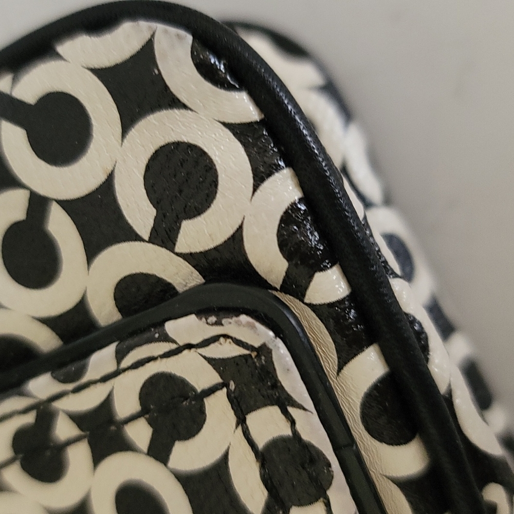 Rare! Coach Limited Edition Monogram C Clutch Wristlet Leather Canvas - Picture 12 of 13